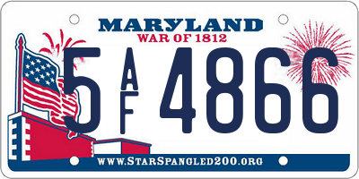 MD license plate 5AF4866