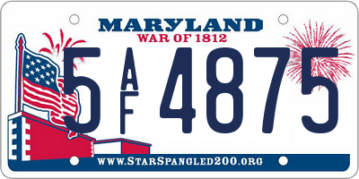 MD license plate 5AF4875