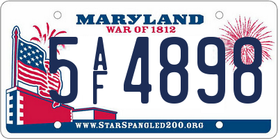 MD license plate 5AF4898