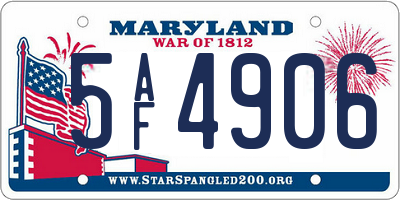 MD license plate 5AF4906