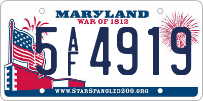 MD license plate 5AF4919