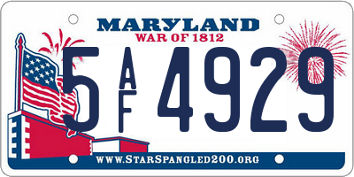 MD license plate 5AF4929