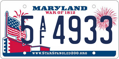 MD license plate 5AF4933