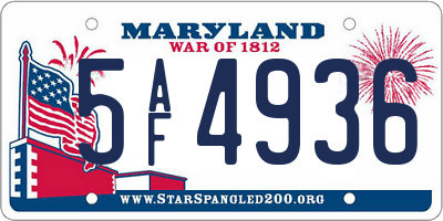 MD license plate 5AF4936
