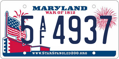 MD license plate 5AF4937