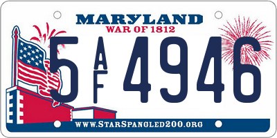 MD license plate 5AF4946