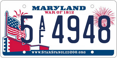 MD license plate 5AF4948
