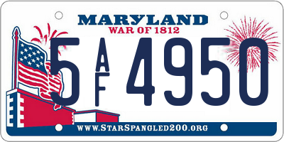 MD license plate 5AF4950