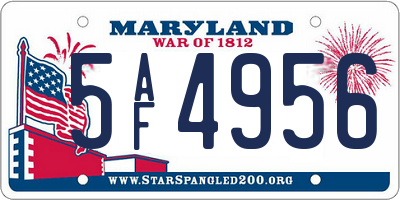 MD license plate 5AF4956