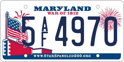 MD license plate 5AF4970
