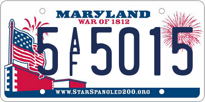 MD license plate 5AF5015