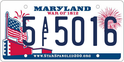 MD license plate 5AF5016