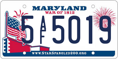 MD license plate 5AF5019