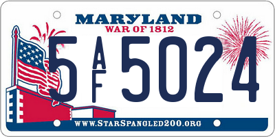 MD license plate 5AF5024