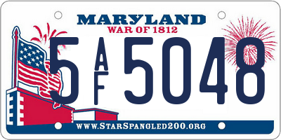 MD license plate 5AF5048