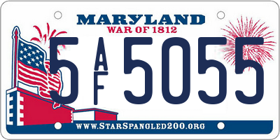 MD license plate 5AF5055