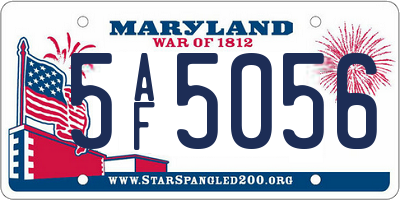 MD license plate 5AF5056