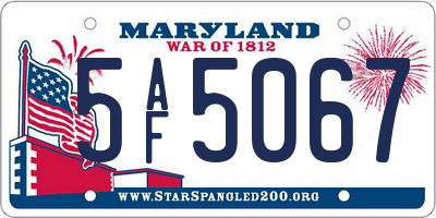MD license plate 5AF5067