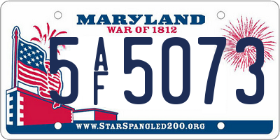 MD license plate 5AF5073