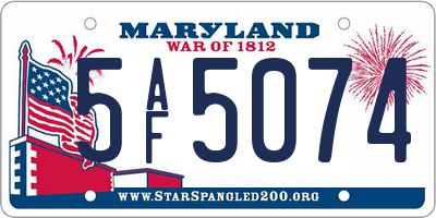 MD license plate 5AF5074