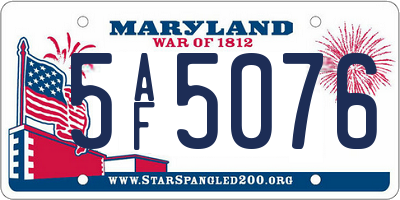 MD license plate 5AF5076