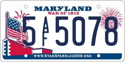 MD license plate 5AF5078