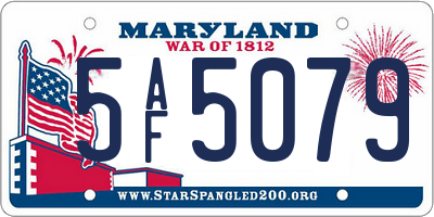 MD license plate 5AF5079