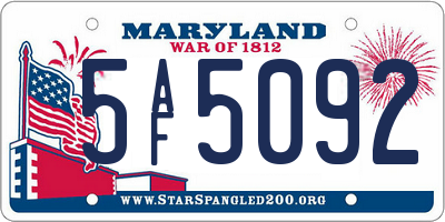 MD license plate 5AF5092