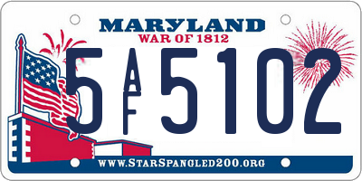 MD license plate 5AF5102