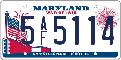 MD license plate 5AF5114