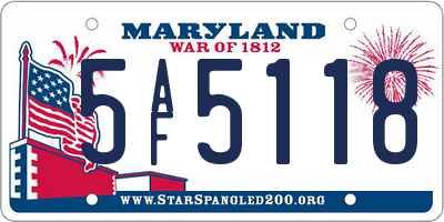 MD license plate 5AF5118