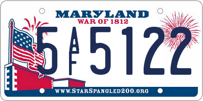 MD license plate 5AF5122