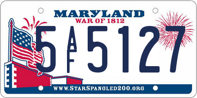 MD license plate 5AF5127