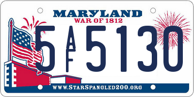 MD license plate 5AF5130