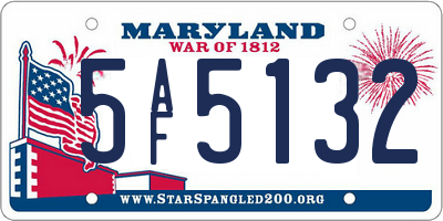 MD license plate 5AF5132