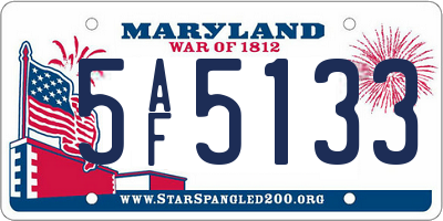 MD license plate 5AF5133