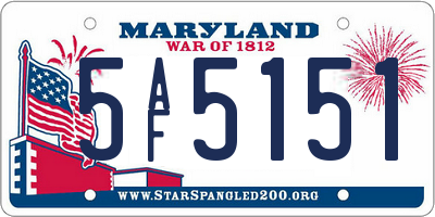 MD license plate 5AF5151