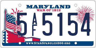 MD license plate 5AF5154