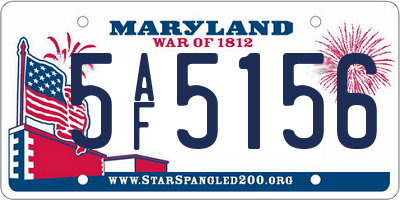 MD license plate 5AF5156