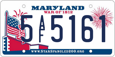 MD license plate 5AF5161