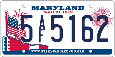 MD license plate 5AF5162