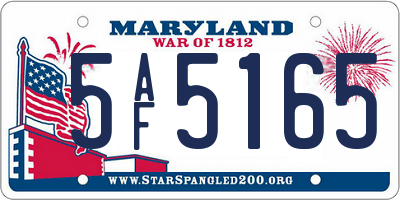 MD license plate 5AF5165