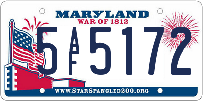 MD license plate 5AF5172