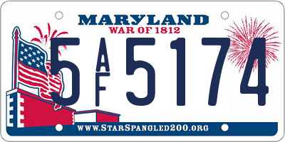 MD license plate 5AF5174