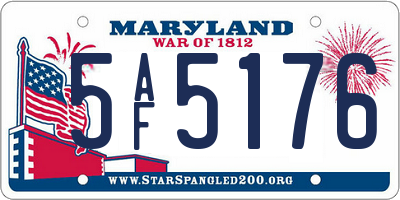 MD license plate 5AF5176