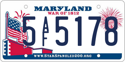 MD license plate 5AF5178