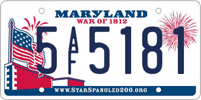 MD license plate 5AF5181