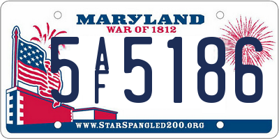 MD license plate 5AF5186