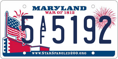 MD license plate 5AF5192