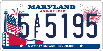 MD license plate 5AF5195